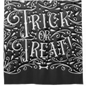 Trick or treat  Chalk Botten Halloween Douchegordijn (Voorkant)