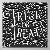 Trick or treat  Chalk Botten Halloween Party Poster (Voorkant)