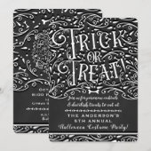 Trick or treat  Chalk Halloween Party Kaart (Voorkant / Achterkant)
