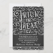 Trick or treat  Chalk Halloween Party Kaart (Voorkant)