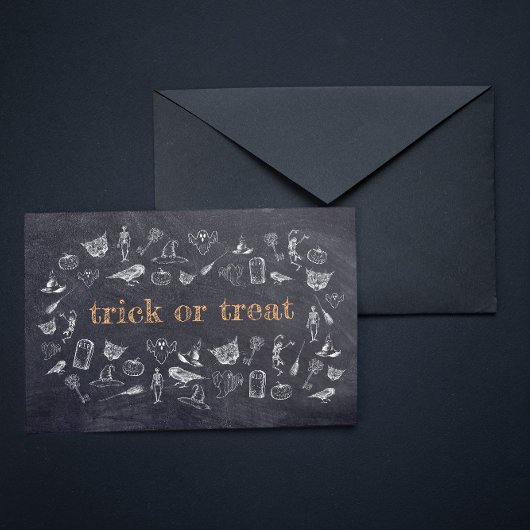 Trick or treat Chalkboard Halloween Briefkaart