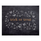 Trick or treat Chalkboard Halloween Perfect Poster (Voorkant)