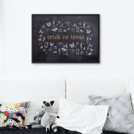Trick or treat  Chalkboard Halloween Perfect Poster