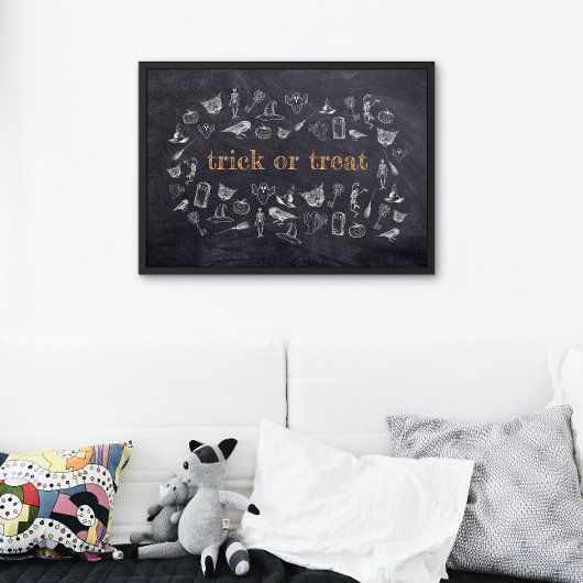 Trick or treat Chalkboard Halloween Perfect Poster
