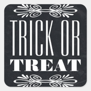 Trick or treat Chalkboard Halloween Vierkante Sticker
