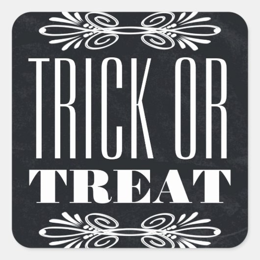 Trick or treat Chalkboard Halloween Vierkante Sticker (Voorkant)