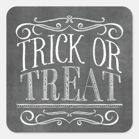  Trick or treat Chalkboard Halloween Vierkante Sticker (Voorkant)