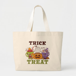 Trick or treat Coffee Delight Grote Tote Bag