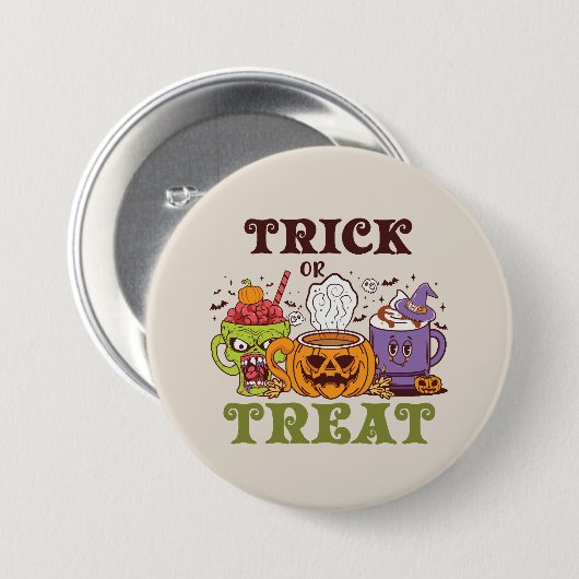 Trick or treat Coffee Delight Ronde Button 7,6 Cm (Voorkant /achterkant)