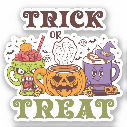 Trick or treat Coffee Delight Sticker (Voorkant)