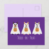 Trick or treat Corgi Ghost Dogs Halloween Briefkaart (Voorkant / Achterkant)