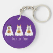 Trick or treat Corgi Ghost Dogs Halloween Sleutelhanger (Achterkant)