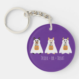 Trick or treat Corgi Ghost Dogs Halloween Sleutelhanger