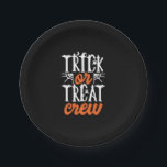 Trick Or Treat Crew Funny Cute Moon Scary Spider Papieren Bordje<br><div class="desc">spinnengeschenk | Trick or treat Crew Funny Schattige Moon Scary Spider!</div>