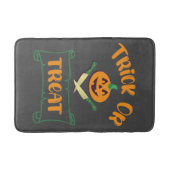 Trick or treat crossbones Halloween pompoen gezich Badmat (Voorkant)