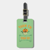 Trick or treat crossbones Halloween pompoen gezich Bagagelabel (Voorkant verticaal)