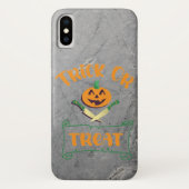 Trick or treat crossbones Halloween pompoen gezich Case-Mate iPhone Case (Achterkant)