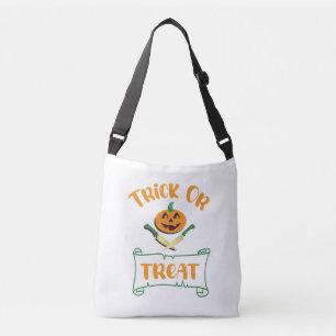 Trick or treat crossbones Halloween pompoen gezich Crossbody Tas