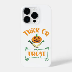Trick or treat crossbones Halloween pompoen gezich iPhone 14 Plus Hoesje