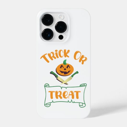 Trick or treat crossbones Halloween pompoen gezich iPhone Hoesje (Achterkant)