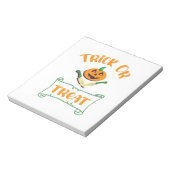 Trick or treat crossbones Halloween pompoen gezich Notitieblok (Linkerzijde)