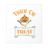 Trick or treat crossbones Halloween pompoen gezich Notitieblok (Voorkant)