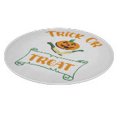 Trick or treat crossbones Halloween pompoen gezich Snijplank (Hoek)