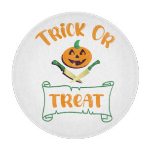 Trick or treat crossbones Halloween pompoen gezich Snijplank