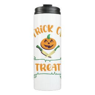 Trick or treat crossbones Halloween pompoen gezich Thermosbeker