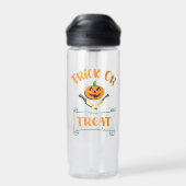 Trick or treat crossbones Halloween pompoen gezich Waterfles (Achterkant)