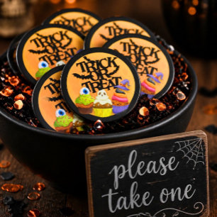 Trick or Treat Cupcake Monster Feest Favor Magneet