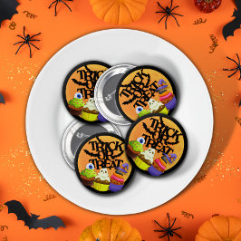 Trick or treat Cupcake Monster Round Button
