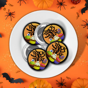 Trick or treat Cupcake Monster Round Button