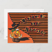 Trick or treat Cute Cartoon Pumpkin | Halloween Briefkaart (Voorkant / Achterkant)