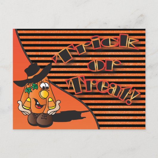 Trick or treat Cute Cartoon Pumpkin | Halloween Briefkaart (Voorkant)