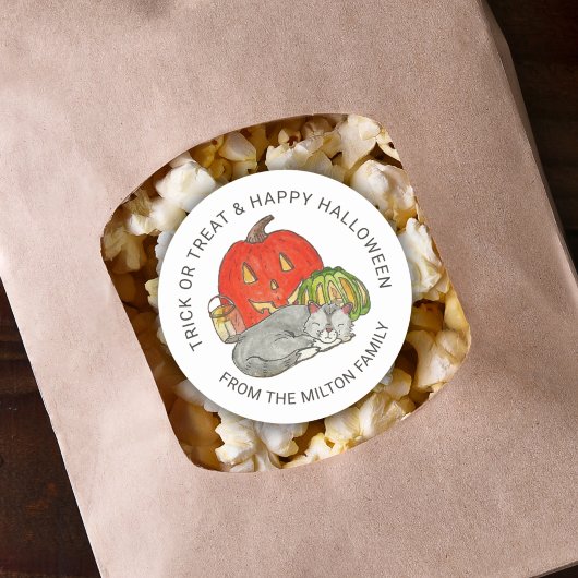 Trick or treat Cute Cat Stickers