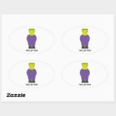 Trick or treat- Cute Frankenstein Ovale Sticker (Vel)