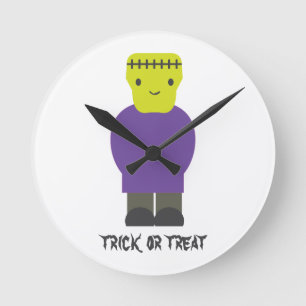 Trick or treat - Cute Frankenstein Ronde Klok