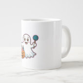 Trick or treat Cute Ghost Grote Koffiekop (Voorkant rechts)