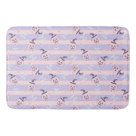 Trick or treat Cute Ghost , pompoenen en stripes Badmat