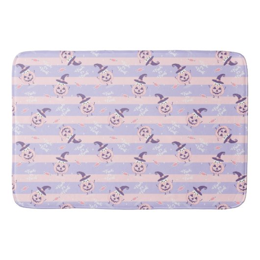 Trick or treat Cute Ghost , pompoenen en stripes Badmat (Voorkant)