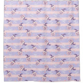 Trick or treat Cute Ghost , pompoenen en stripes Douchegordijn (Voorkant)