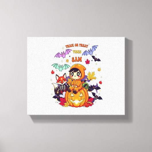 Trick or treat Cute Halloween Canvas Afdruk (Voorkant)