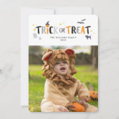 Trick or treat Cute Halloween-fotokaart Kaart (Voorkant)