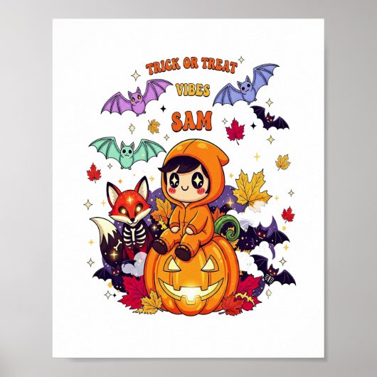 Trick or treat Cute Halloween Poster (Voorkant)