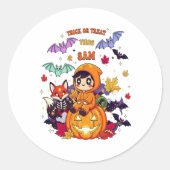 Trick or treat Cute Halloween Ronde Sticker (Voorkant)