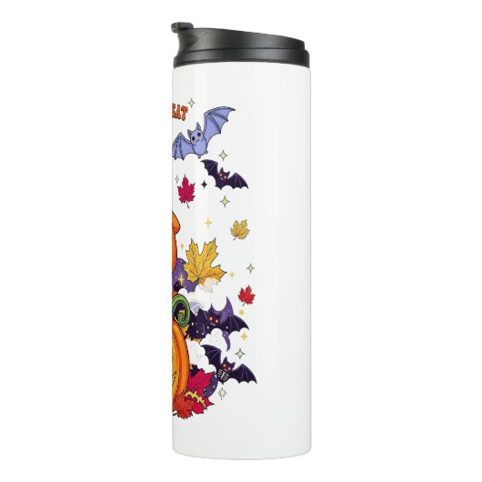 Trick or Treat Cute Halloween Thermosbeker (Geroteerd rechts)