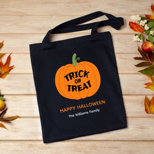 Trick or treat Cute Pumpkin Halloween Tote Bag