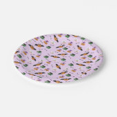 Trick or treat Cute Pumpkin Jack O Lantern Paars Papieren Bordje (Gekanteld)