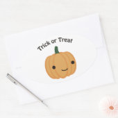 Trick or treat - Cute Pumpkin Ovale Sticker (Envelop)